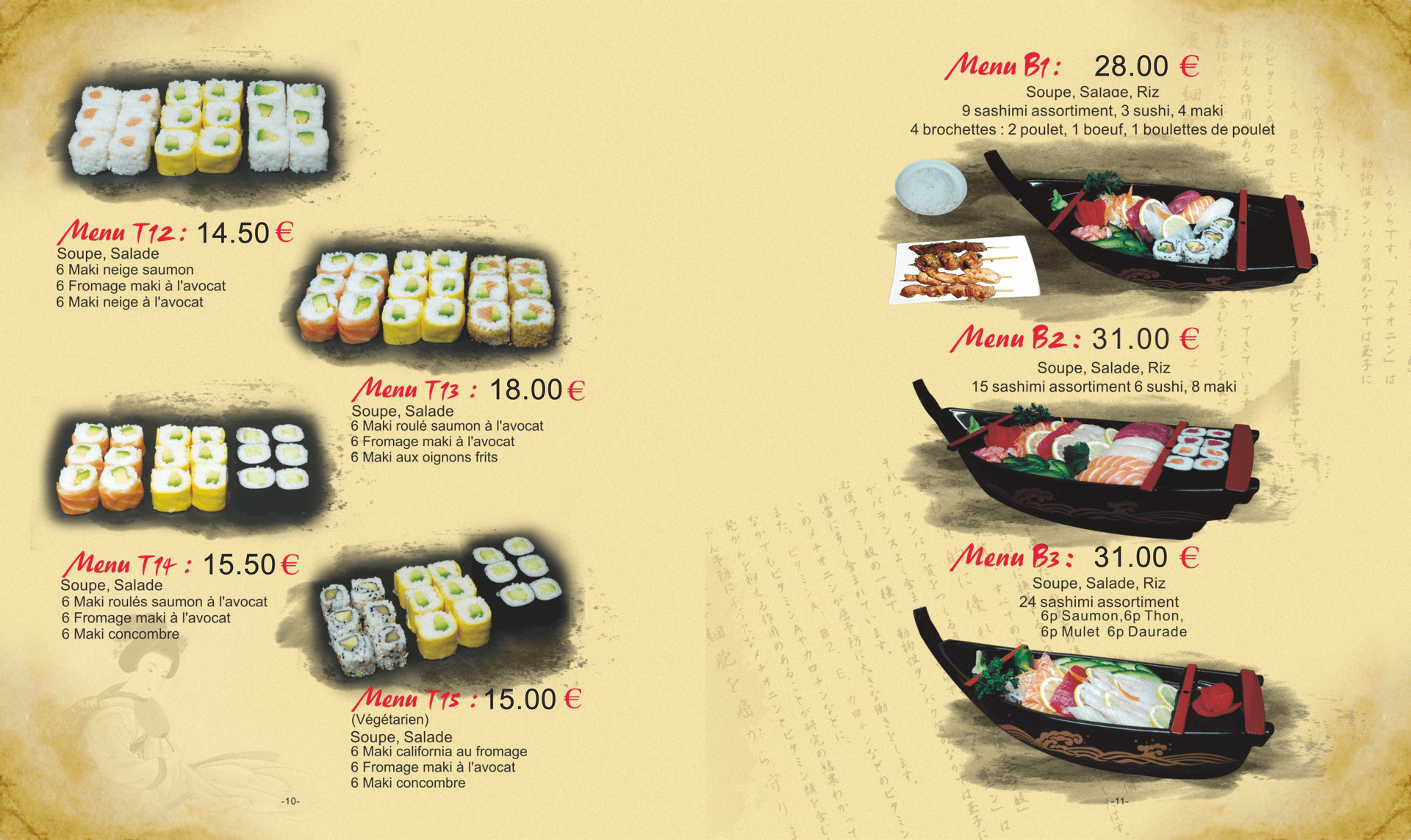 Carte Yama Yen page 5 — menus et formules restaurant japonais