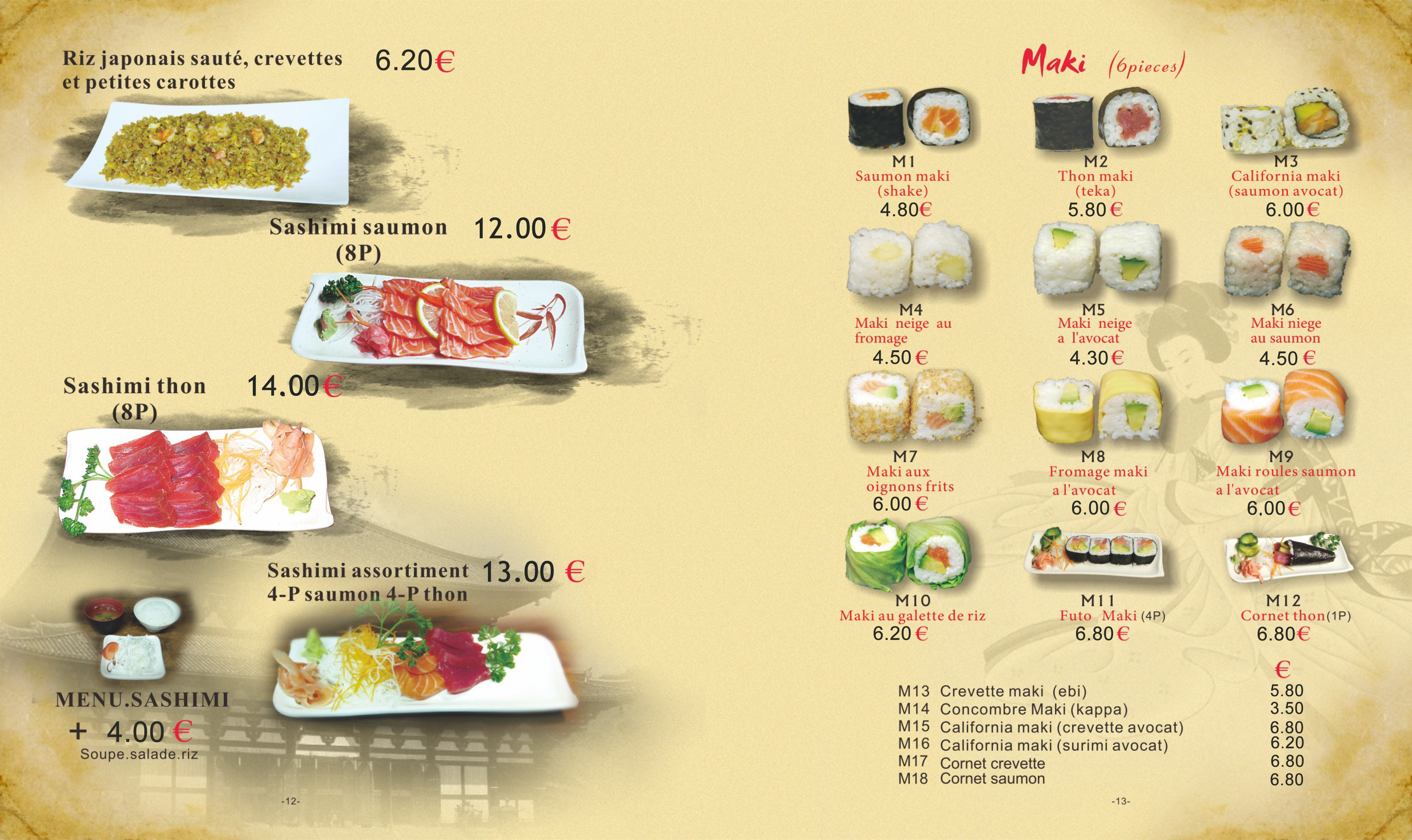   page 6 de la carte du restaurant YamaYen, Sucy-en-Brie